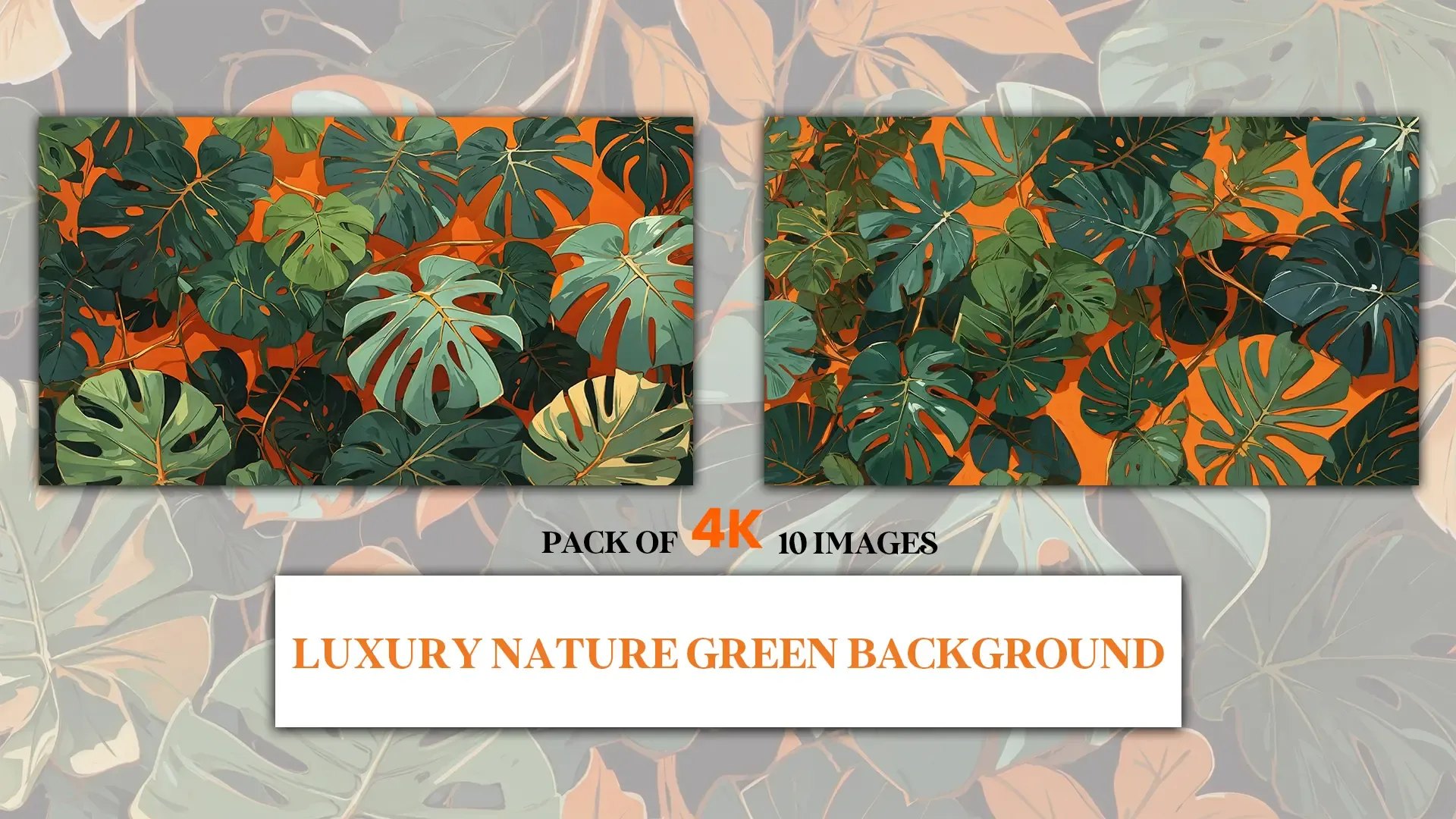 Luxury Green and Orange Nature Leaf Background image